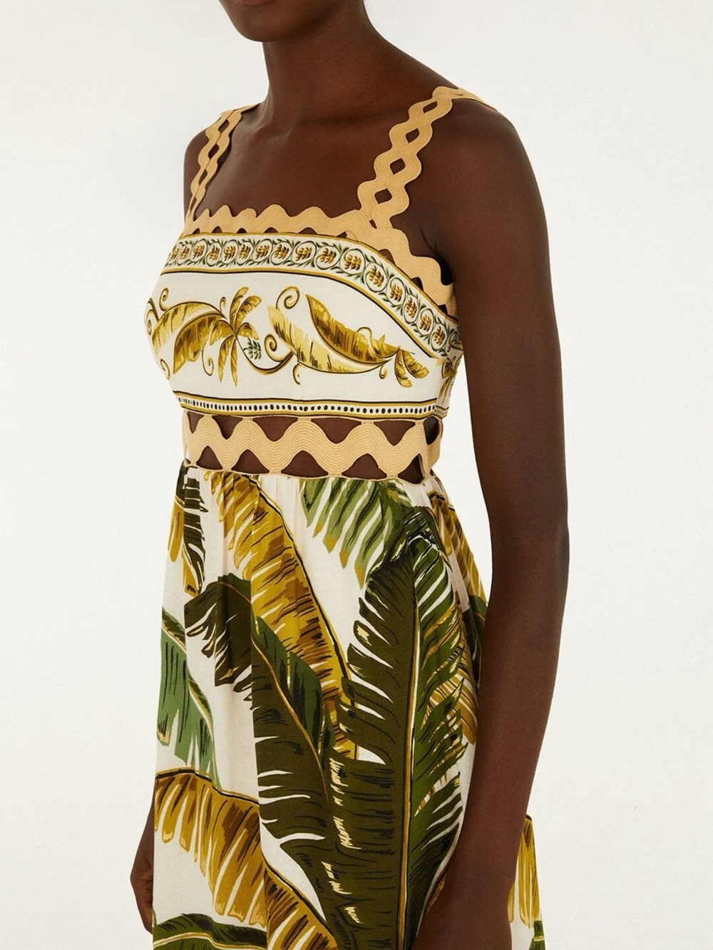 🌴🌴NWT Farm Rio Ric Rack Palm Tree Dress Sz Large Tuckernuck - Picture 4 of 6